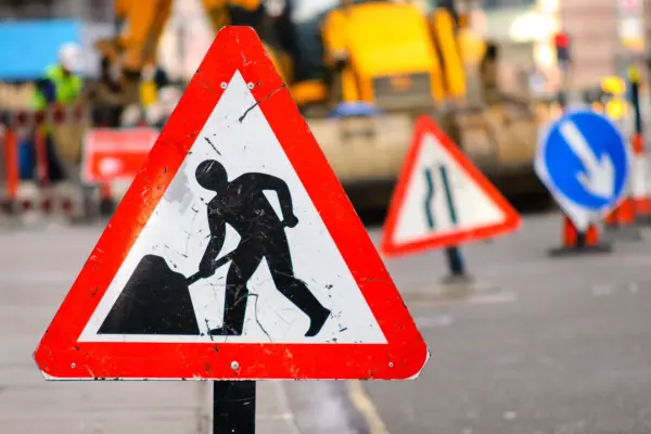 Roadworks in Cockermouth