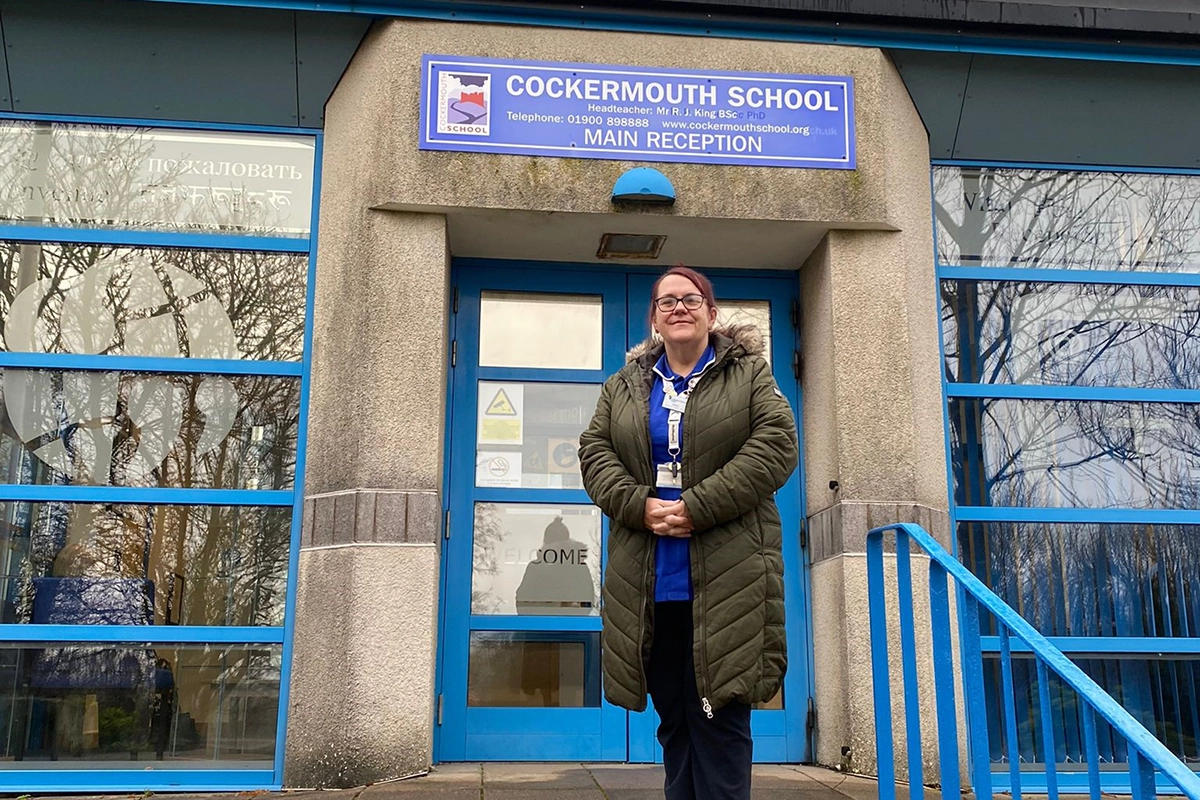 Image of Karen out site a school