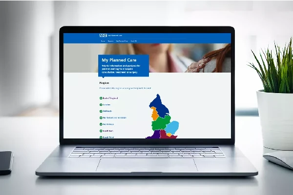 My Planned Care displayed on a laptop